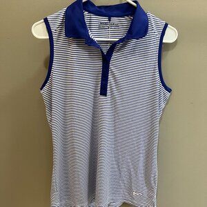 Nike Golf Women's Blue & White Striped Polo Tank